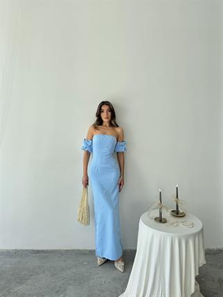 Arabella İncili Atlas Uzun Elbise