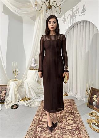 Polin Midi Tül Detay  Elbise