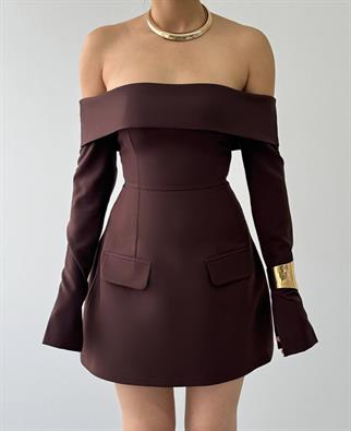 Devru Straplez Cep Detay Mini Elbise