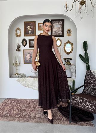 Swer Uzun Dantel Elbise