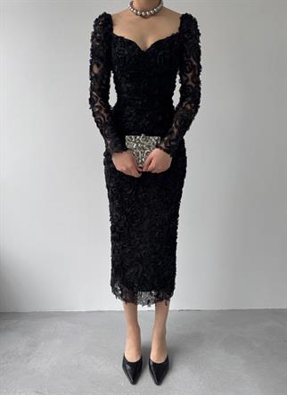 Folers Çiçek Desenli Elbise