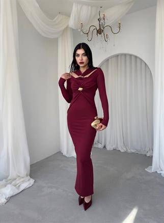 Dande Broş Detaylı Elbise