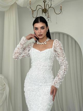 Folers Çiçek Desenli Elbise