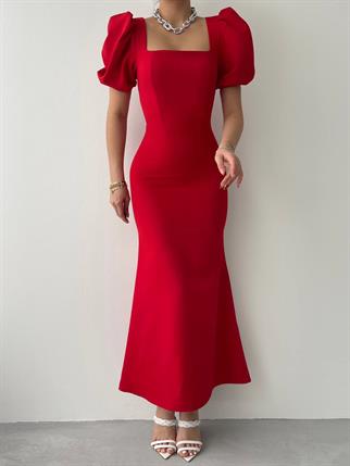 Balon Kol Uzun Maya Elbise