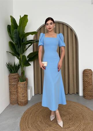 Balon Kol Uzun Maya Elbise