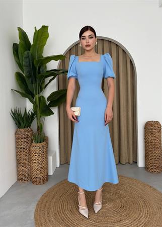 Balon Kol Uzun Maya Elbise