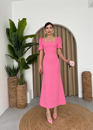 Balon Kol Uzun Maya Elbise