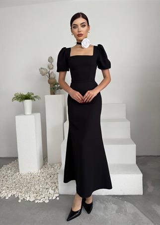 Balon Kol Uzun Maya Elbise