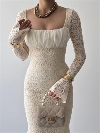 Matilda Dantel Uzun Elbise