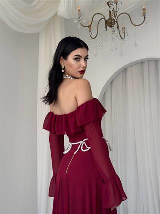 Ester Dantel Detaylı Straplez Elbise