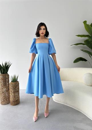 Benjamin Balon Kol Midi Elbise