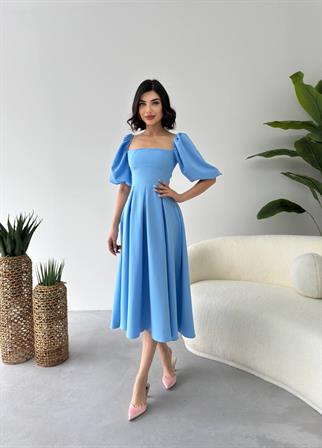 Benjamin Balon Kol Midi Elbise