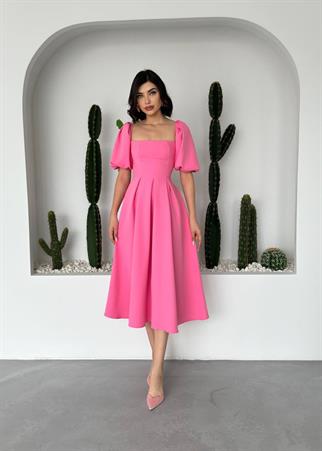 Benjamin Balon Kol Midi Elbise