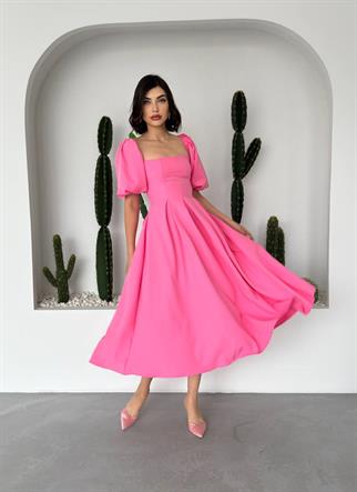 Benjamin Balon Kol Midi Elbise