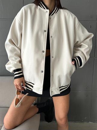 Biker Ceket - Beyaz