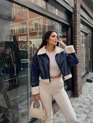 Biye Detaylı Crop Kaban