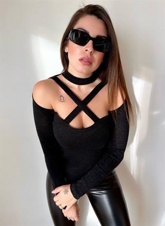 Bohem Simli Body - Siyah