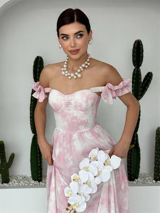 Bridley Rosa Uzun Şifon Elbise