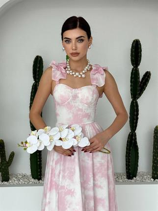 Bridley Rosa Uzun Şifon Elbise