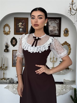 Esane Broş Detaylı Elbise
