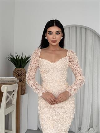 Folers Çiçek Desenli Elbise