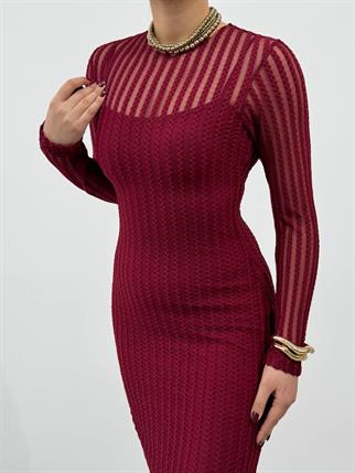 Polin Midi Tül Detay Elbise