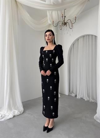 Pera Taş Detaylı Elbise