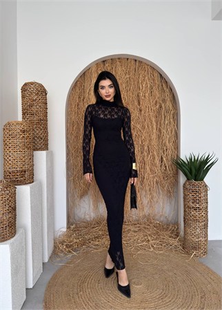 Beela Midi Dantel Tasarım Elbise KOD 00226 E6
