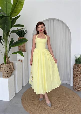 Fedro Poplin Midi Elbise