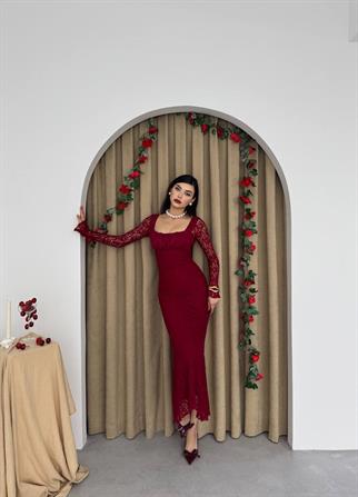 Matilda Dantel Uzun  Elbise