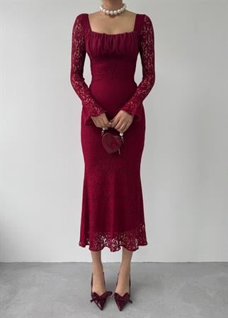 Matilda Dantel Uzun  Elbise