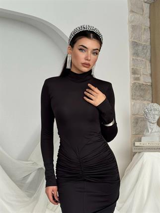 Ferya Büzgülü Detay Elbise