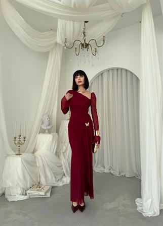 Vesso Broş Detaylı Elbise