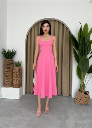 Calliope Kare Yaka Midi Boy Elbise