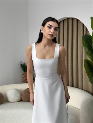 Calliope Kare Yaka Midi Boy Elbise