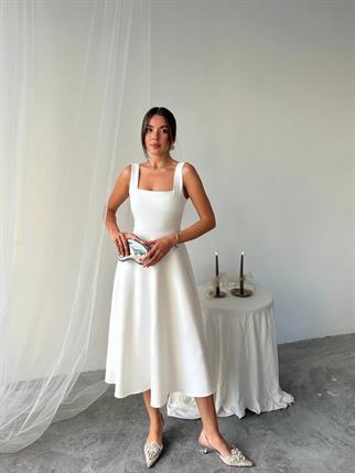 Calliope Kare Yaka Midi Boy Elbise