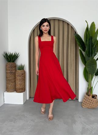 Calliope Kare Yaka Midi Boy Elbise