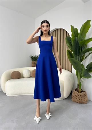 Calliope Kare Yaka Midi Boy Elbise