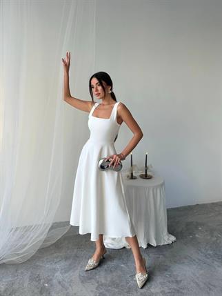 Calliope Kare Yaka Midi Boy Elbise