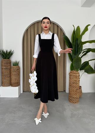 Calliope Kare Yaka Midi Boy Elbise