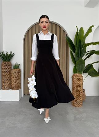 Calliope Kare Yaka Midi Boy Elbise