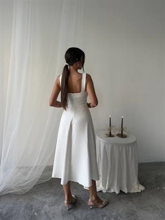 Calliope Kare Yaka Midi Boy Elbise