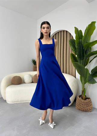 Calliope Kare Yaka Midi Boy Elbise