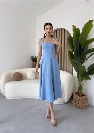 Calliope Kare Yaka Midi Boy Elbise