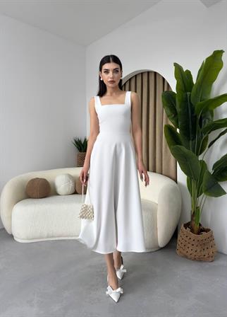 Calliope Kare Yaka Midi Boy Elbise