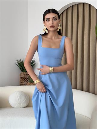 Calliope Kare Yaka Midi Boy Elbise