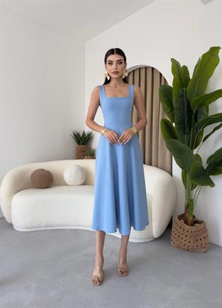 Calliope Kare Yaka Midi Boy Elbise