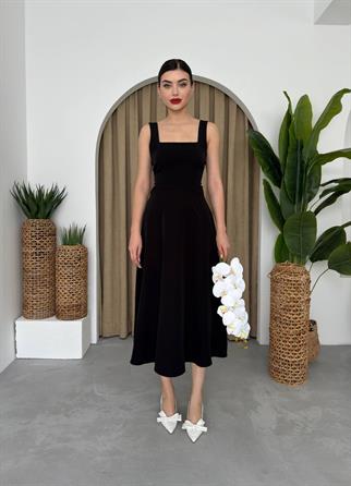 Calliope Kare Yaka Midi Boy Elbise