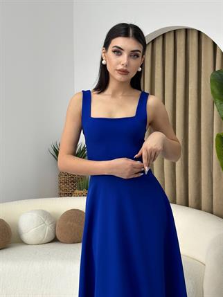 Calliope Kare Yaka Midi Boy Elbise