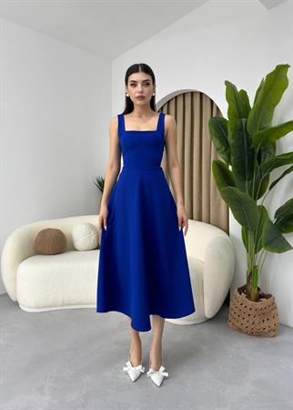 Calliope Kare Yaka Midi Boy Elbise